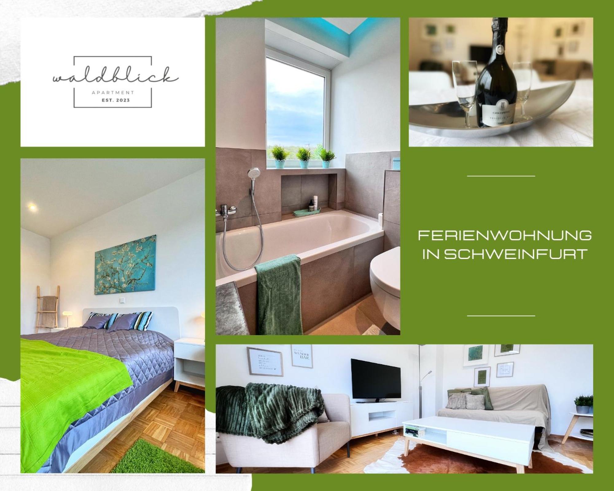 4-Sterne Ferienwohnung Waldblick Schweinfurt Buitenkant foto